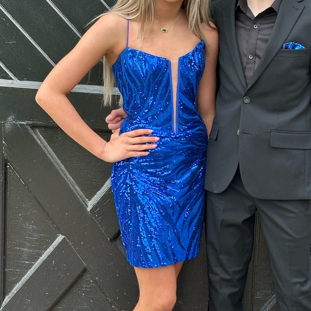 Blue Sequin Dress